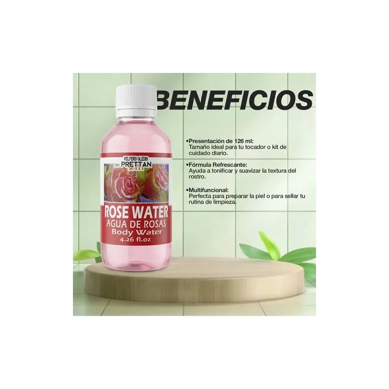 Agua De Rosas Prettan Xiii Tónico Cuidado Facial 126 Ml