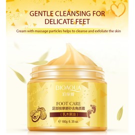 BIOAQUA Foot Care Herbal Massage Scrub-Exfoliating Cream Cleansing Delicate Feet Skin Shea Oil Natural Extracts 180g