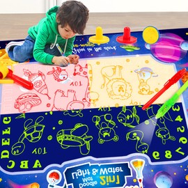BSOON Pizarron Magico, Pizarrones para Niños, Pintura de Agua para Niños grande, Juguetes para Niños de 3, 4, 5, 6, 7 años, Pizarron Magico Inteligente en Desarrollo(Tamaño Grande 97 * 77.5cm)