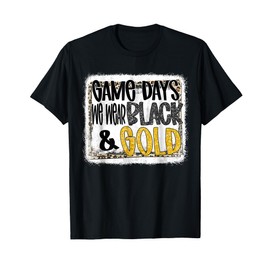 On Gameday Football We Wear Gold And Black Leopard Print T-Shirt