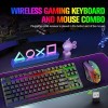 MAMBASNAKE Wireless Gaming Keyboard and Mouse Combo RGB Backlit with