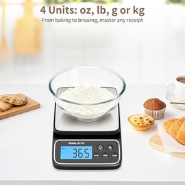 SEMIER Kitchen Scale with 4 Units Percentage and Tare Function, 5kg/11lb, 0.1g/0.01oz Accuracy Digital Scale for Food, Cooking, Baking and Portion Con
