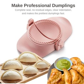 MUMSUNG Empanada Press, 3size (4"+3"+2.6") Professional Dumpling Maker Mold Kit, Fast to Make Empanadas Pierogi Ravioli Calzone Turnover Pastelitos, Warm Pink