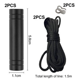 TXErfolg 2Pcs Bathroom Light Pull Cord 5.8cm Light Pull Handle with 150cm Cord Connector Cylindrical Pull Cord Light Switch Black Light Pull for Bathroom Toilet Light Ceiling Light Fan Switch