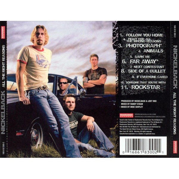 NICKELBACK - ALL THE RIGHT REASONS NEW CD