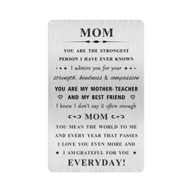 MOQIYXL Mom Christmas Card Gifts - You Mean the World to Me - Sentimental Gifts for Mom, Birthday,Christmas,Mother's Day