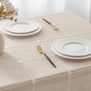 MIULEE Linen Tablecloth 100 x 140 cm Beige Checked Linen
