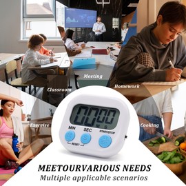 4 Pack Multi-Function Electronic Timer - Kitchen Timer,Magnetic Digital Timers,Big LCD Display, ON/Off Switch,Extensively Use in Cooking,Gym, Meeting, Classroom,Kitchen,Study,Work,Outdoor Activities