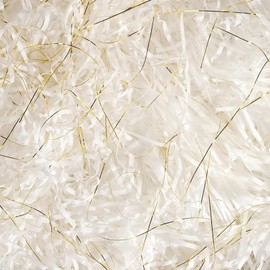 Shredded Tissue Paper Filler for Gift Boxes, Hampers, and Packaging, Ideal Shredded Paper for Gift Wrapping, Hamper Filling, and Creative Presentations (white)