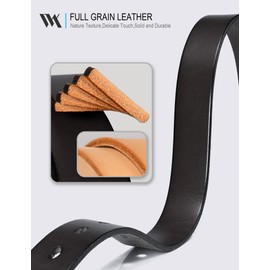 WOLFANT Full Grain Leather Belt for Women,1.1" Ladies Casual leather Jean Belt with Vintage Circle buckle in Gift Box