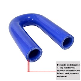 Haturmyko 180 Degree U Bend Shape Silicone Coupler Hose 1.5" ID (38mm) 4-Ply Reinforced Universal Silicone Elbow Pipe for Intake Hose Radiator Turbo Coupling Blue