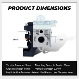 Dalom SRM 225 Carburetor for Echo SRM225 GT225 PAS225 SRM-225 GT225i GT225L PE225 PPF225 SHC225 SRM225U Trimmer Weedeater Replace RB-K93 A021001690