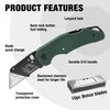 WORKPRO Folding Utility Knife G10 Handle with Stainless Steel Head,