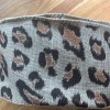 BROWN LEOPARD ANIMAL PRINT 3 Inch Wired  RIBBON SAFARI  CRAFT HAIRBOW BOW - 1 Yd