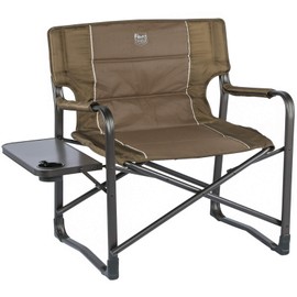 TIMBER RIDGE Oversized Directors Chairs with Side Table, Heavy Duty Folding Camping Chair up to 600 Lbs Weight Capacity (Brown)