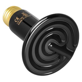 Simple Deluxe Reptile Heat Lamp Bulb Ceramic Heat Emitter 40W/60W/100W/150W/250W, No Light Emitting Brooder Coop Heater for Amphibian Pet & Incubating Chicken Black