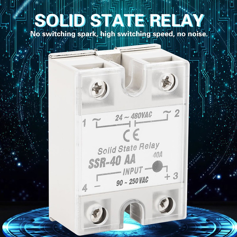 SSr 40AA 40A Solid State Relay Module AC-AC Input AC