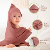 infancie Organic Cotton Muslin Baby Hooded Towels - 32x32 Inch,