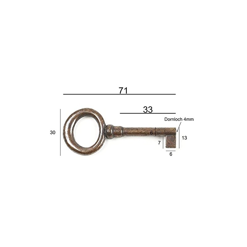 Furniture Key Antique Style Furniture Burnished Replacement Key Blank Patina
