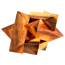 Star Puzzle Medium, Interlock 3D Puzzle with 6 Wooden Pieces, Star Puzzle, Star Wooden Puzzle, IQ Puzzle, IQ Test, Trick, Puzzle Game, Brain Teaser, Puzzle Task