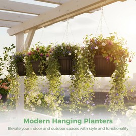 4 Pack Hanging Planters, 9.3 Inch Self Watering Pots for Indoor Plants