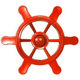 Loggyland Pirate Steering Wheel for Play Tower Climbing Tower Playhouse Playship on the Playground in the Garden for Children (Red)