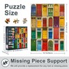 Puzzle for Adults, 1000 Pieces, Artwork with Colourful Front Doors,
