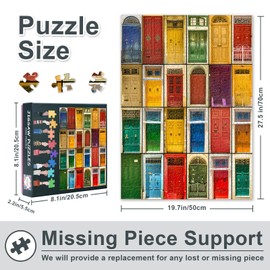 Puzzle for Adults, 1000 Pieces, Artwork with Colourful Front Doors, Vibrant Colours, Premium Puzzle 1000 Pieces (50 x 70 cm)