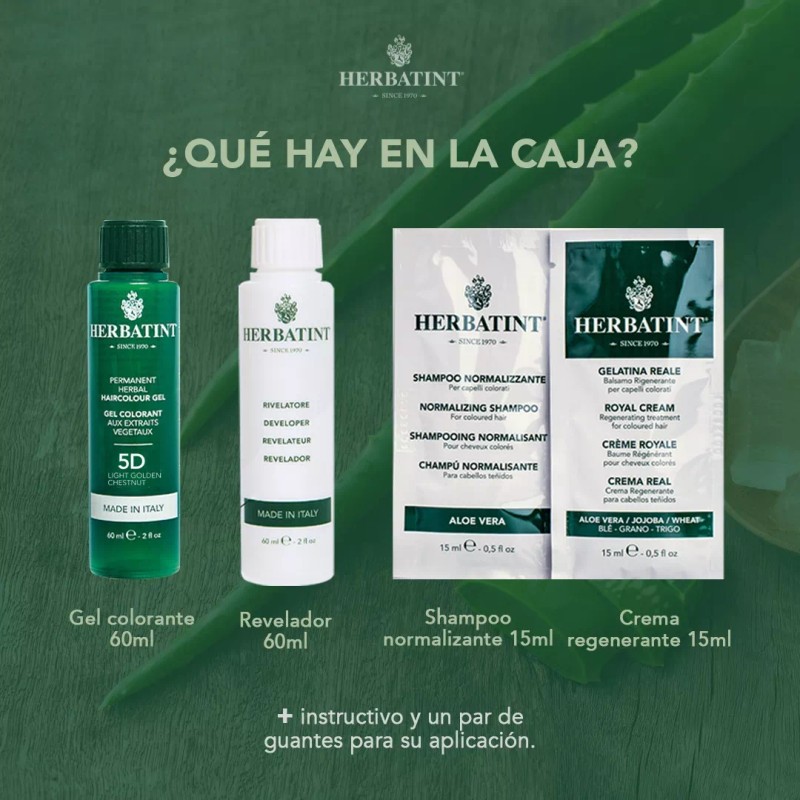 Herbatint Tinte Sin Amoniaco 5d Castaño Claro Dorado Pack 2