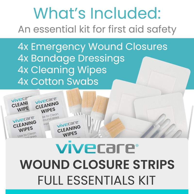 ViveCare Emergency Wound Closure Device Kit 4 Pcs - Adhesive