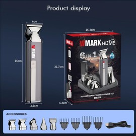 WMARK Men's Hair Trimmer, Stainless Steel Body Hair Removal Tool, Kevlar Professional Electric Shaving Set, Gift, NG-HT001