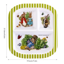 Zawadi Global Peter Rabbit 3 Section Reusable Childrens Kids Toddlers Divided Breakfast Lunch Dinner Plate