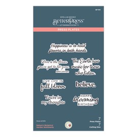 Spellbinders Nature's Botanical Garden Sentiments Press Plate, Metal