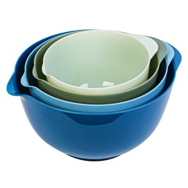 BoxedHome Classic Mixing Bowl Set, BPA Free Plastic, Microwave and Dishwasher Safe, 4.5 quarts (Sapphire)