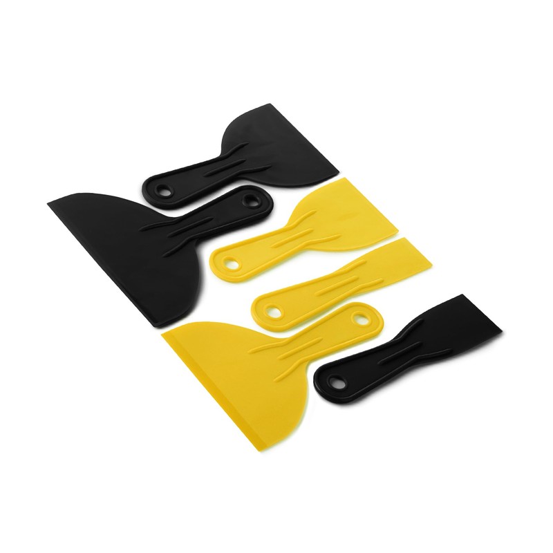 Bates 6 Pack Plastic Putty Knife Set - Black &