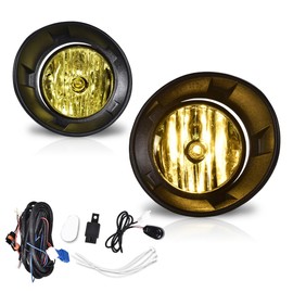 DOTCOM Front Fog Light Assembly Compatible With Chevy Camaro 2010-2013 Not Compatible on ZL1 Models or RS (RALLY SPORT) Models,Left & Right Fog Lamp Yellow Lens with harness