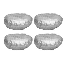 Hihaha Tire Covers with Hook/Bottom Car Wheel Cover for RV Truck SUV/Protection Checkered Pattern Aluminum Film Fit 18"-20" Tire Dia / 4 Pcs Silver Tone