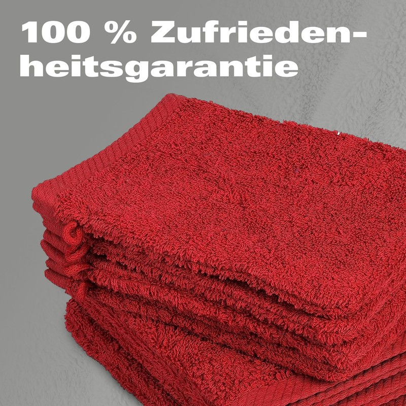 Pack of 10 Wash Mitts, 15 x 21 cm, 100% Cotton