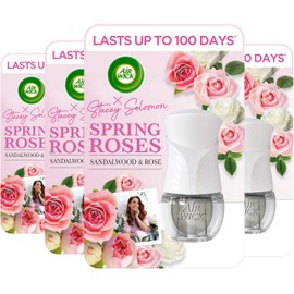 Airwick Spring Roses,Frosted Roses & Snowberry, Liquid Electrical, Twin 2x19ml (Pack of 4), Lasts up to 200 days