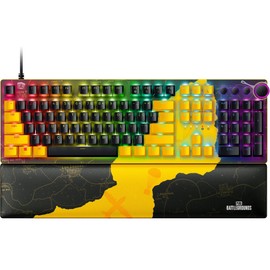 Razer Huntsman V2 Optical Gaming Keyboard: Fastest Linear Optical Switches w/Quick Keystrokes & 8000Hz Polling Rate - Doubleshot PBT Keycaps - Dedicated Media Keys & Dial - PUBG: Battleground Edition