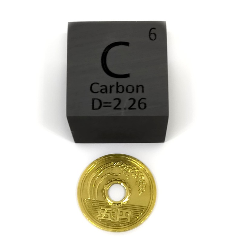 Elemental Specimen Carbon C (25mm Cube, Engraved A, Normal Surface)