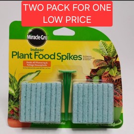 Miracle-Gro Indoor Plant Food 48-Spikes Fertilizer Spikes 2.2Ooz - Two Packs