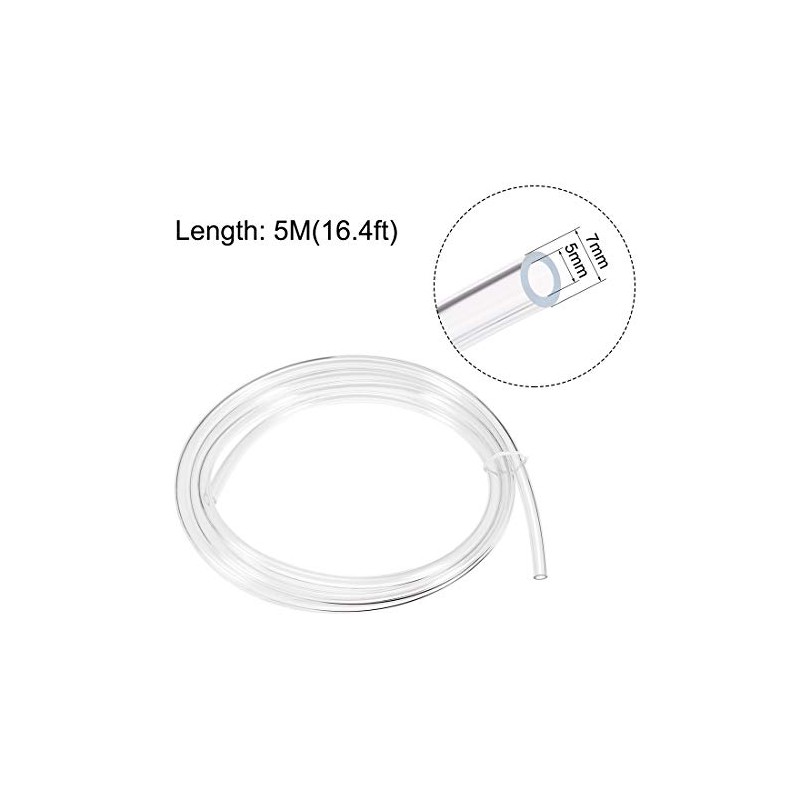 sourcing map PVC Hose 5 mm Inner Diameter x 7