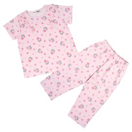 Sanrio 290955 Kids Short Sleeve Pajamas, 51.2 inches (130 cm), Water Absorbent, Quick Drying, Loungewear, For Kids, Name Space on Tag