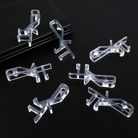 Hidden Channel Valance Clips, 1-7/8inch Clear Plastic Valance Clips for The Valance with a Groove in The Back (12pcs)