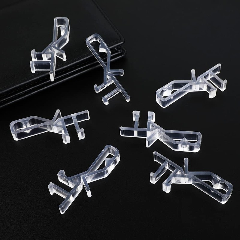 Hidden Channel Valance Clips, 1-7/8inch Clear Plastic Valance Clips for