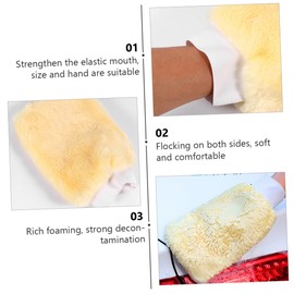 ULTECHNOVO 3sets Car Wash Brush Microfiber Mitt for Car Cleaning Wash Gloves Auto Cleaning Gloves 2pcs*3