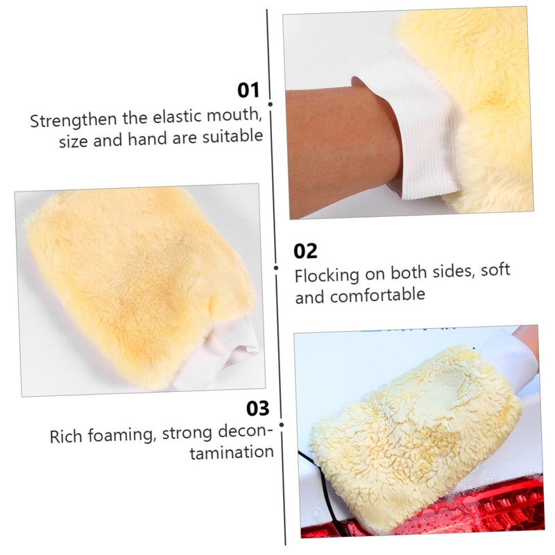 ULTECHNOVO 3sets Car Wash Brush Microfiber Mitt for Car Cleaning