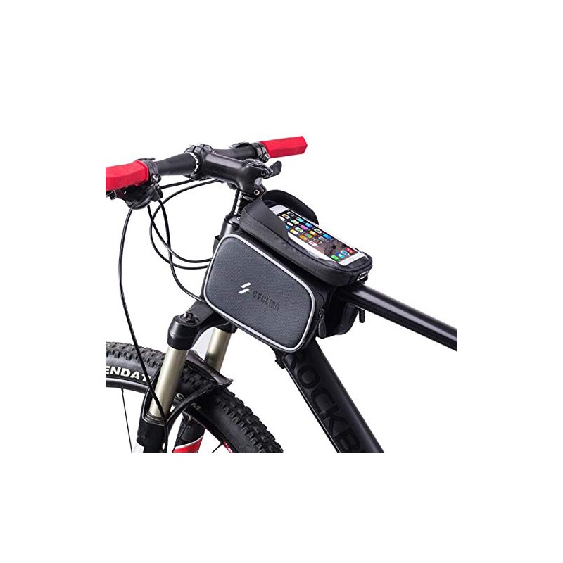 VOANZO Large Capacity Bicycle Frame Bag, 6 Inches Cellphone TPU
