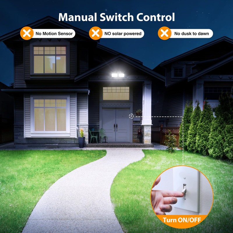 Onforu 3200LM Flood Lights Outdoor, 32W 6500K LED Security Light